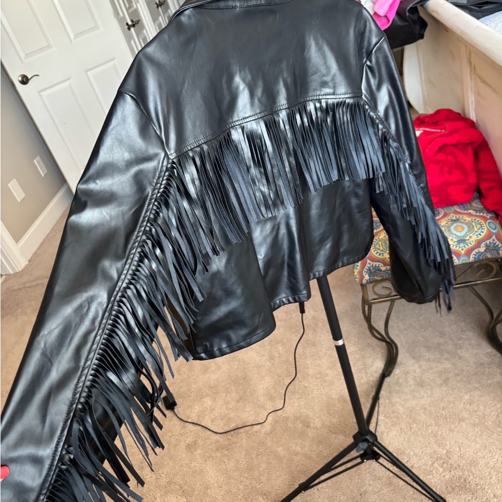 Fab’rik Fringe Faux Leather Jacket